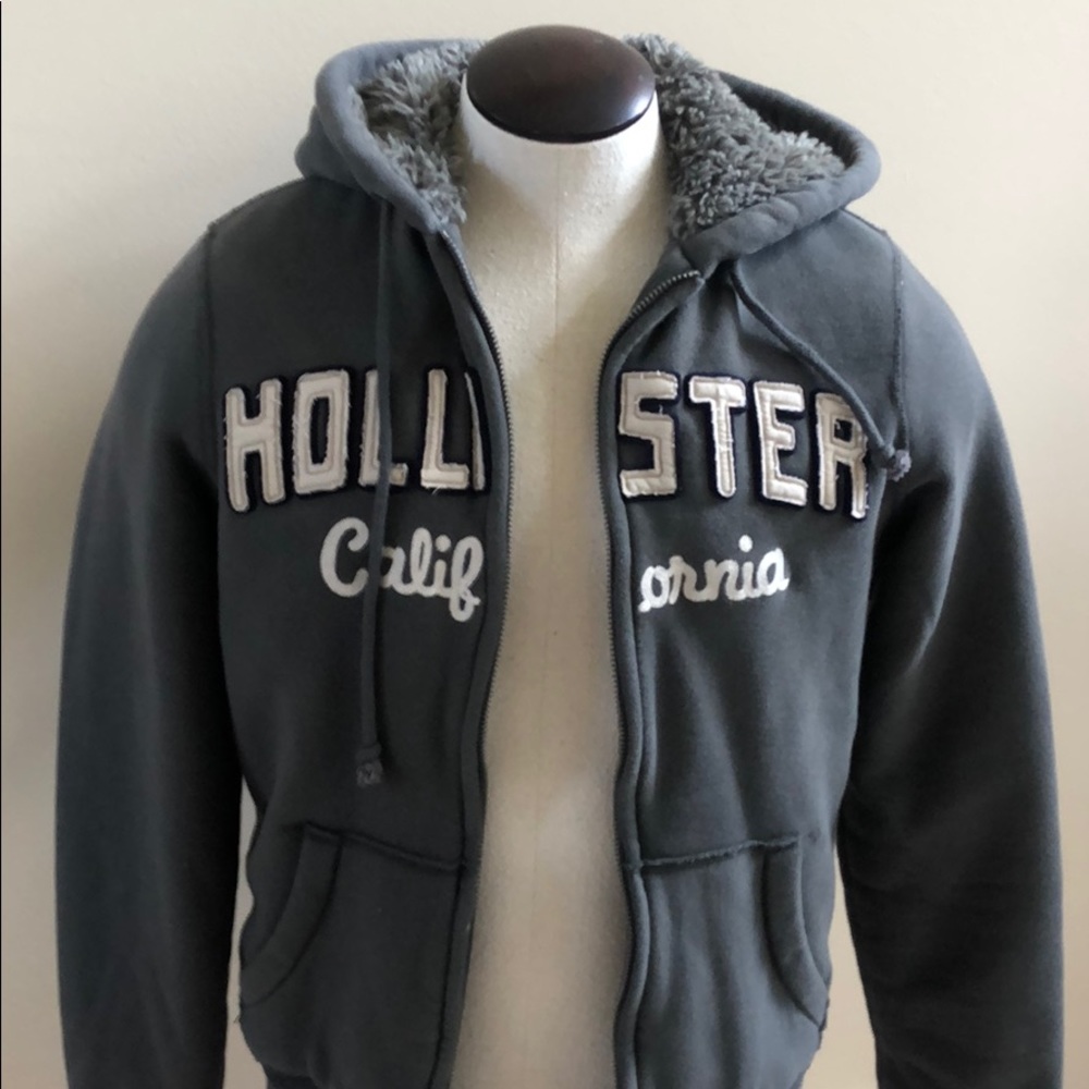 Hollister faux fur lined full-zip hoodie.